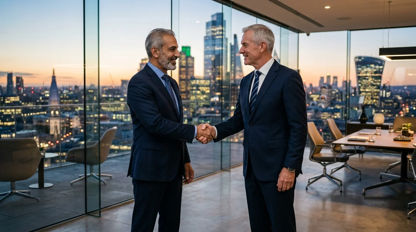 Business professionals handshake office